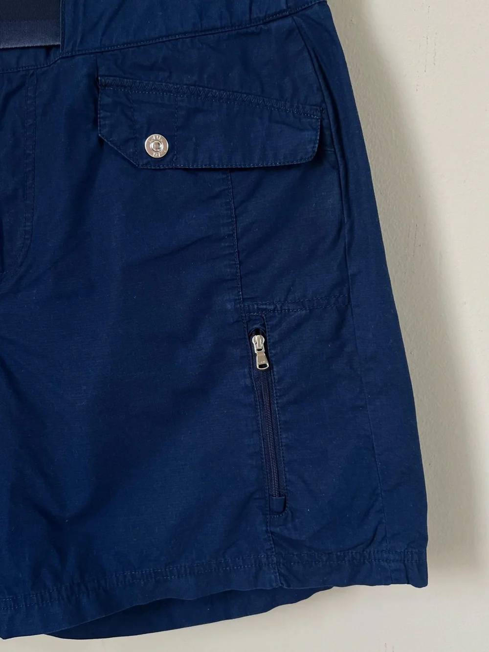 Lauren Ralph Lauren Navy Blue Belted Utility Cargo Shorts Coastal Preppy SZ 12